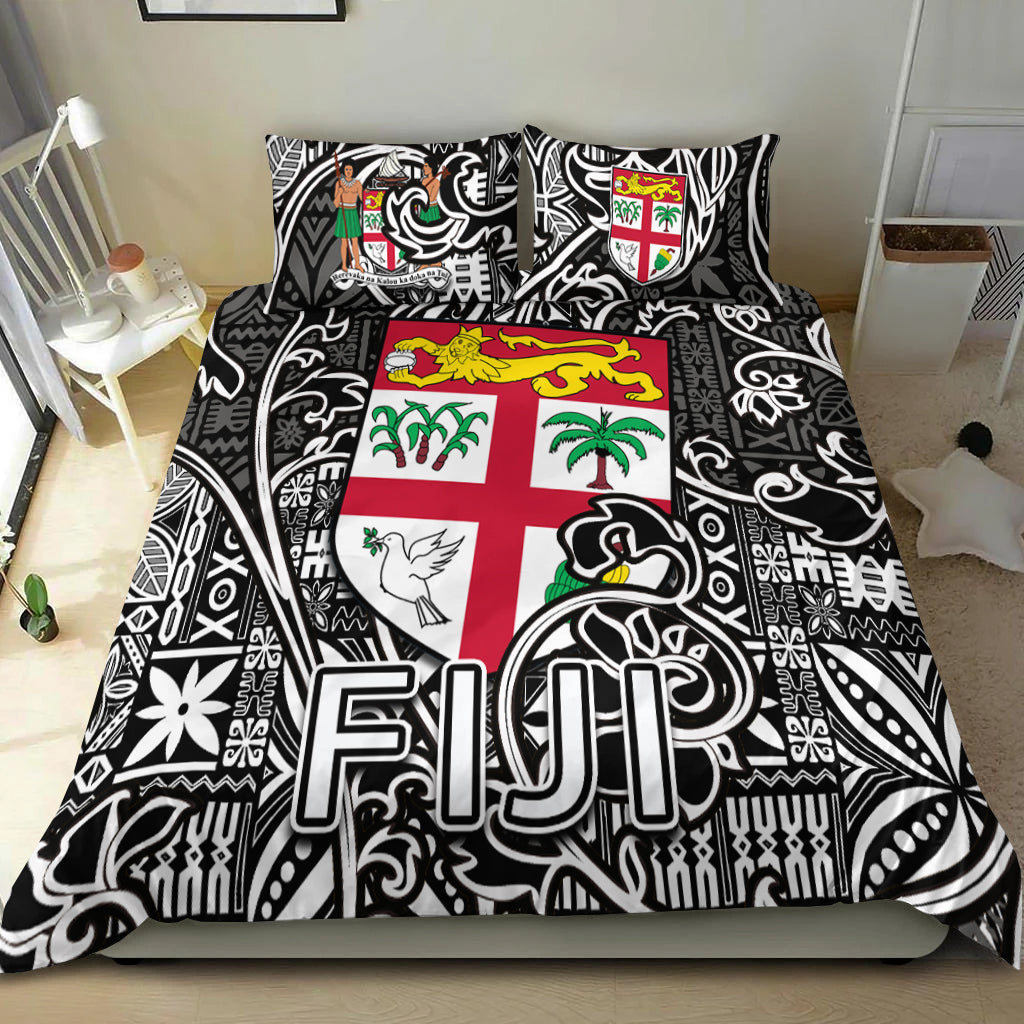 Fiji Bedding Set Tapa Patterns Black And White Style LT6 - Polynesian Pride