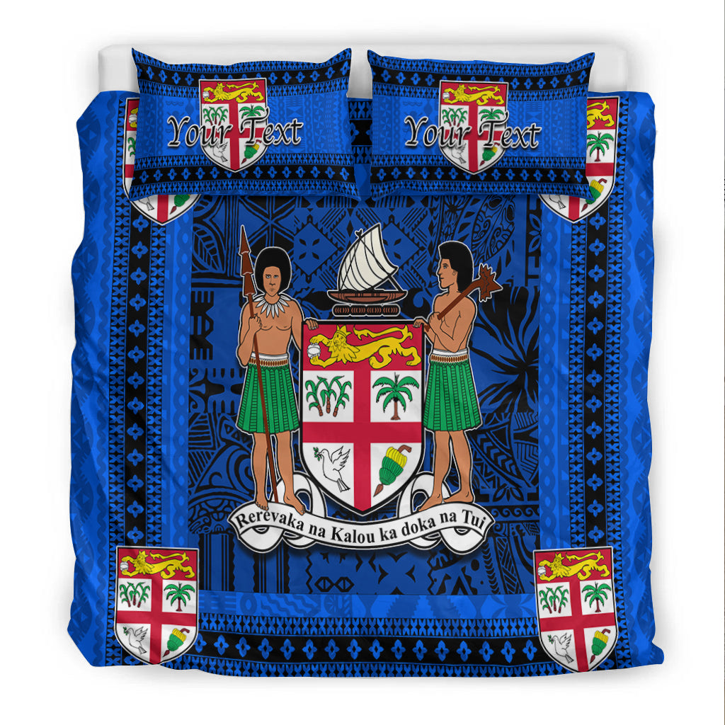(Custom Personalised) Fiji Bedding Set Blue And Black Style No.1 LT6 - Polynesian Pride