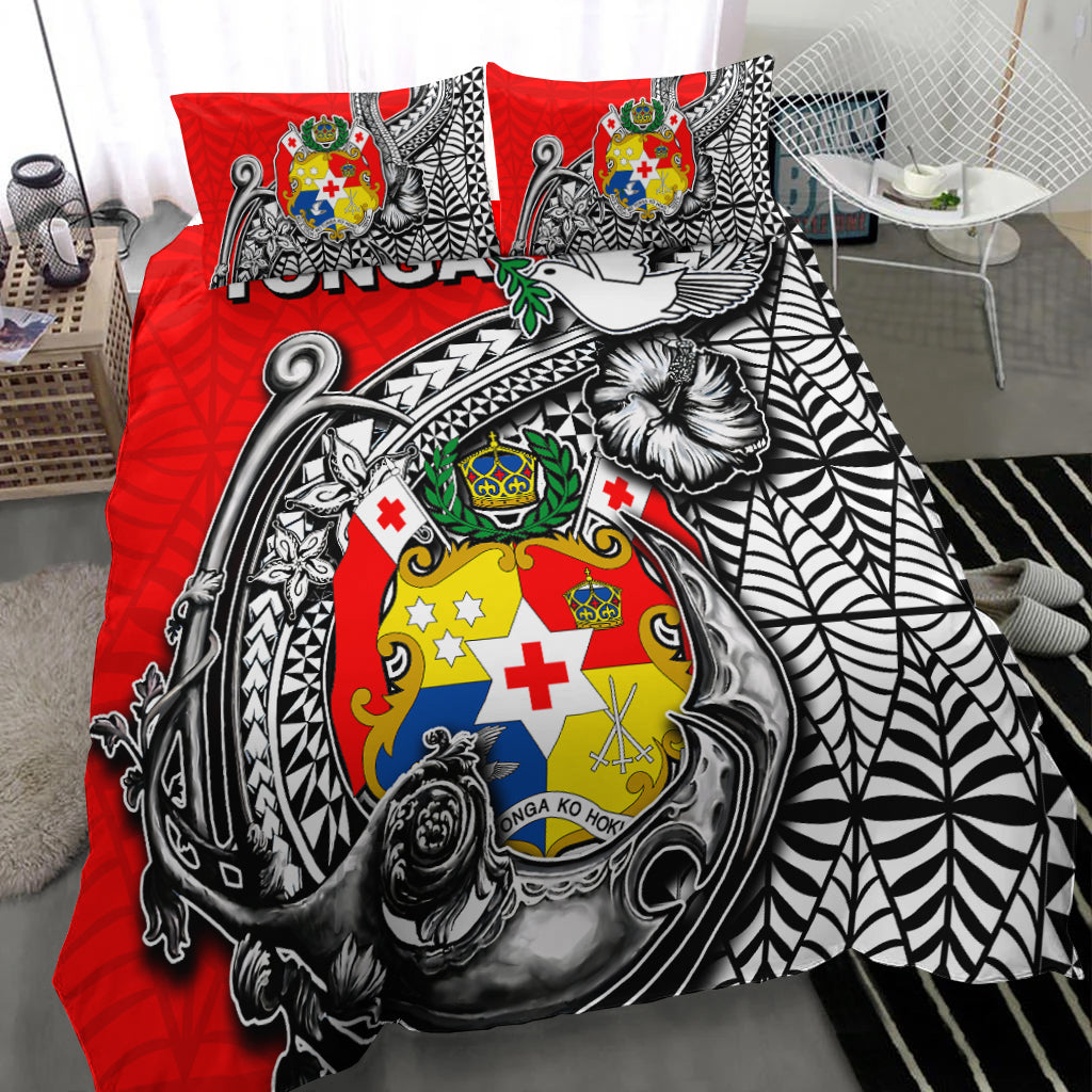Tonga Hook Tattoo Bedding Set White LT6 - Polynesian Pride