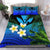 (Custom) Kanaka Maoli (Hawaiian) Bedding Set, Polynesian Plumeria Banana Leaves Blue Personal Signature - Polynesian Pride