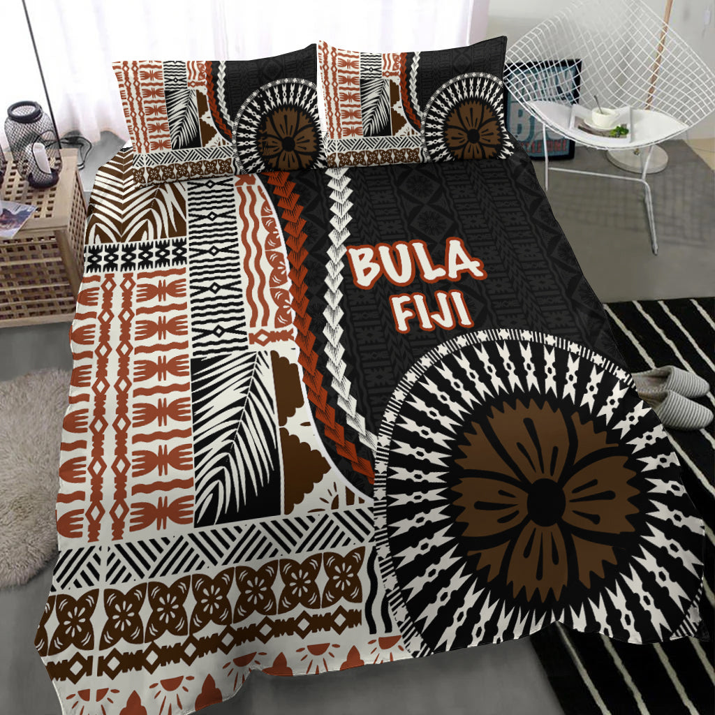 Bula Fiji Bedding Set Masi Tapa Patterns Style LT6 - Polynesian Pride