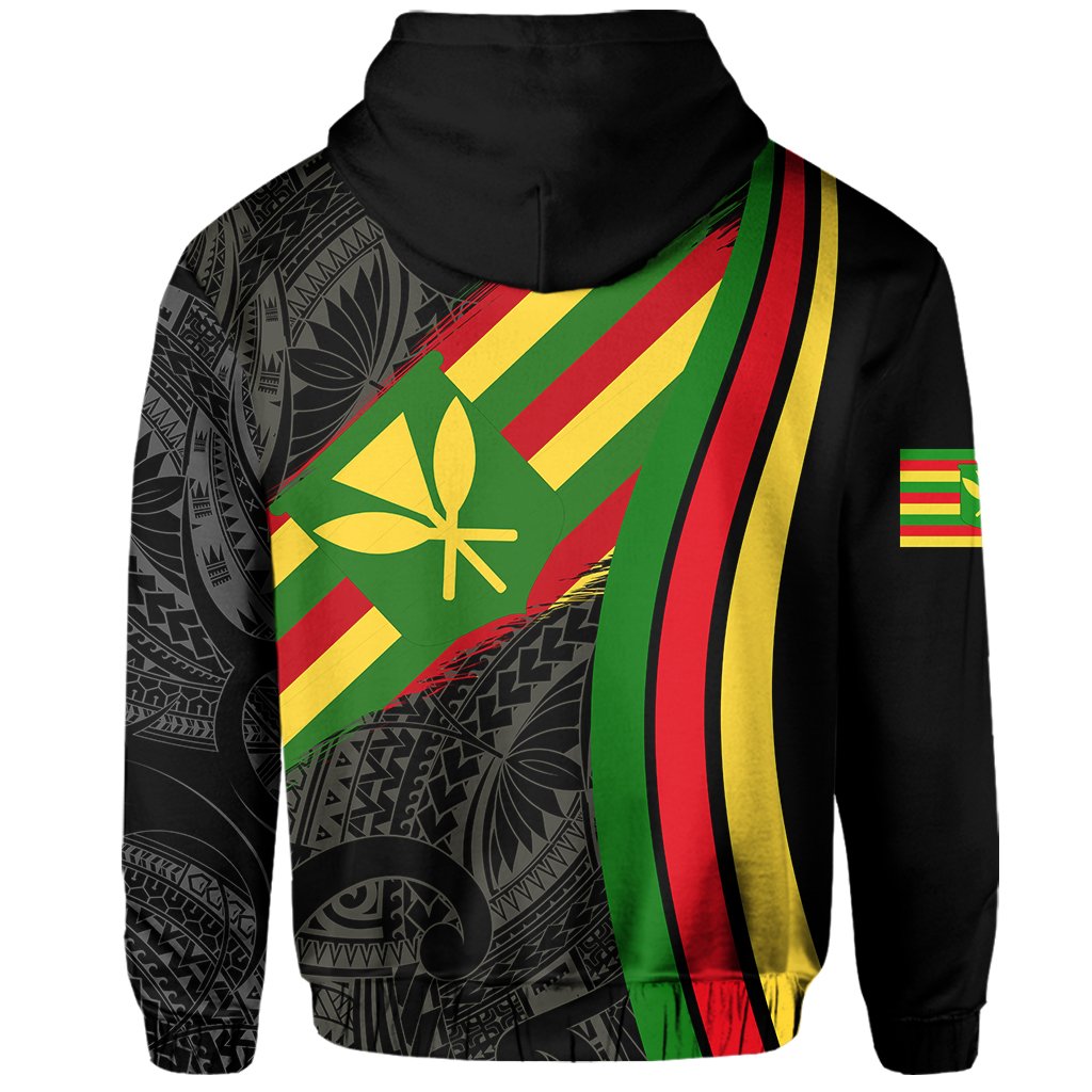 Hawaii Polynesian Kanaka Flag Hoodie Zip Beige Ten Style - Polynesian Pride