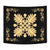 Hawaiian Quilt Maui Plant And Hibiscus Tappestry - Beige Black - AH Wall Tapestry Beige - Polynesian Pride