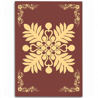 Hawaiian Quilt Maui Plant And Hibiscus Pattern Area Rug - Beige Coral - AH Beige - Polynesian Pride