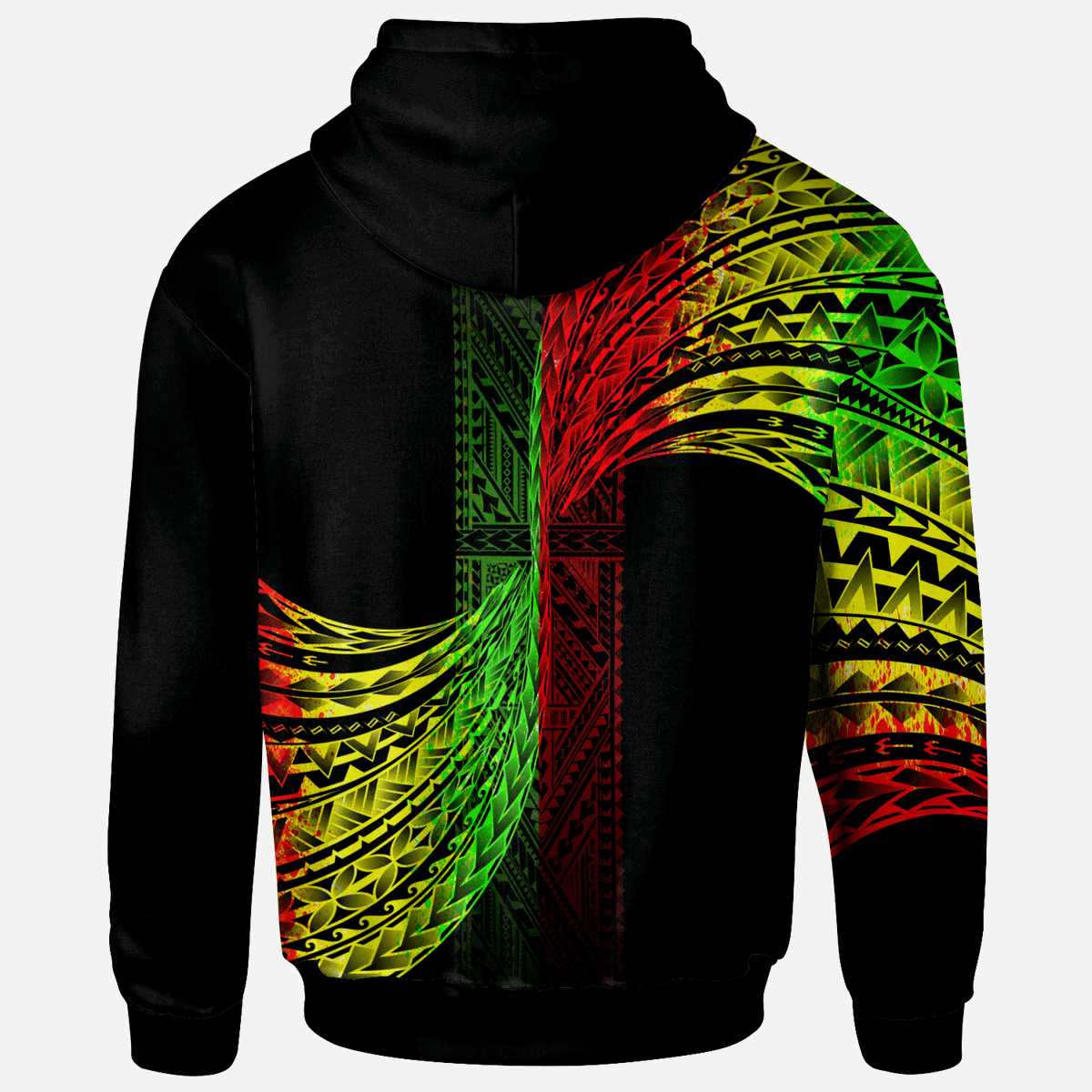 Hoodie Polynesian Patterns Reggage Color - Polynesian Pride