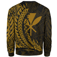 Hawaii Kanaka Maoli Sweatshirt - Wings Style Gold Color - Polynesian Pride