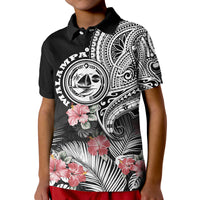 Vanuatu Malampa Province Polo Shirt Hibiscus Tribal Polynesian Tattoo Ver Black LT9 - Polynesian Pride