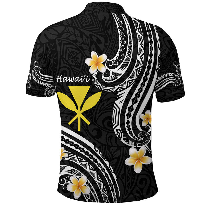 Hawaii Polo Shirt Black Polynesian Line Style LT9 - Polynesian Pride
