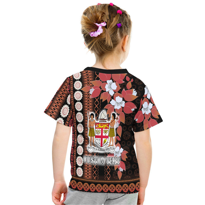 Custom Fiji T Shirt Tagimoucia Mixed Black Tapa Style LT9 - Polynesian Pride