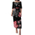 Samoa Puletasi Dress Ula Shark Nifo Mix Teuila Flower - Black LT7 Women Black - Polynesian Pride