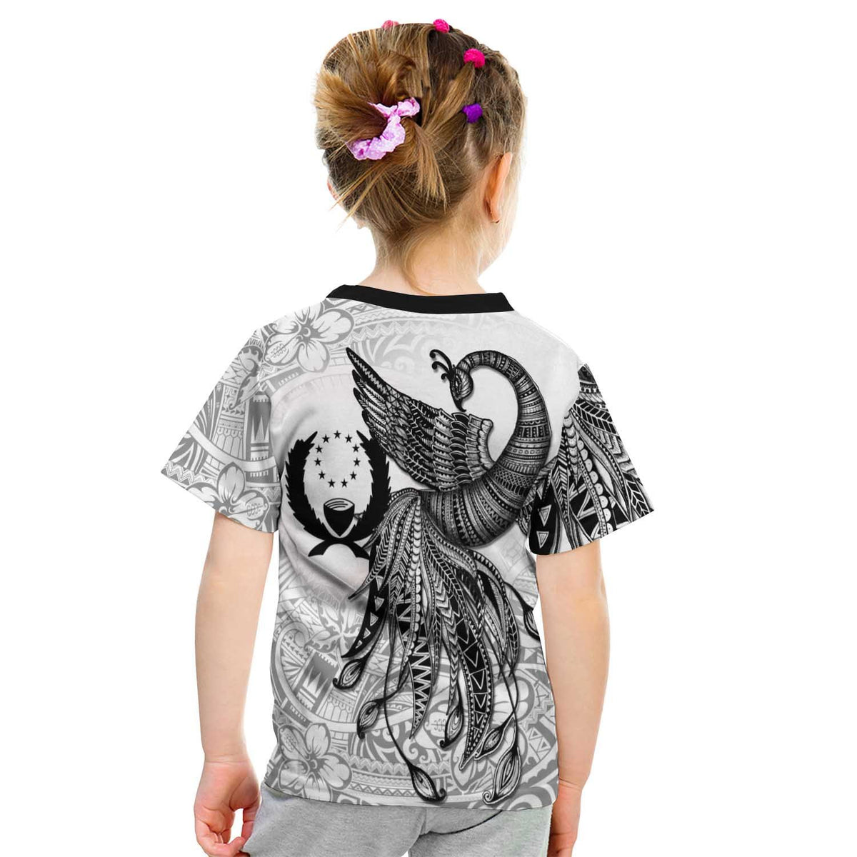 Pohnpei Custom T Shirt Polynesian Phoenix Bird, Fairytales Bird Black - Polynesian Pride