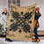 Hawaiian Quilt Maui Plant And Hibiscus Premium Blanket - Black Gold - AH - Polynesian Pride