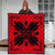 Hawaiian Quilt Maui Plant And Hibiscus Premium Quilt - Black Red - AH - Polynesian Pride
