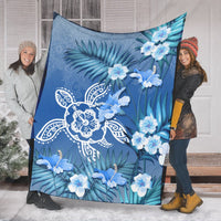 Hawaii Turtle Tropical Flower Polynesian Premium Blanket - Anna Style - AH - Polynesian Pride
