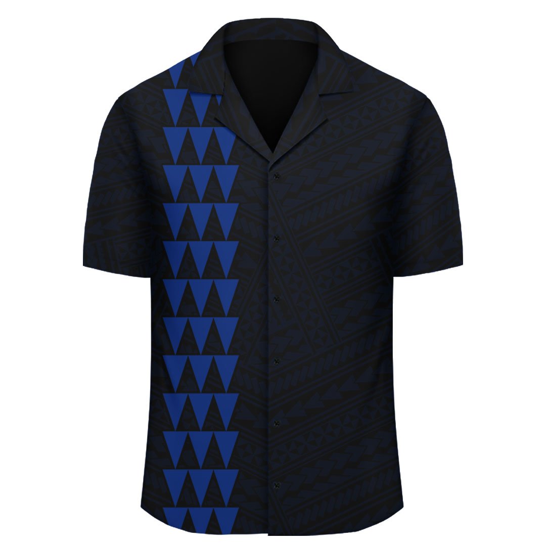 Kakau Polynesian Coat Of Arms Hawaii Shirt - Blue - Polynesian Pride