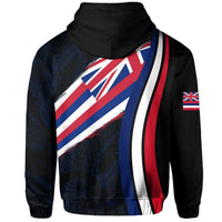 Hawaii Flag Polynesian Hoodie Zip Blue Ten Style - Polynesian Pride