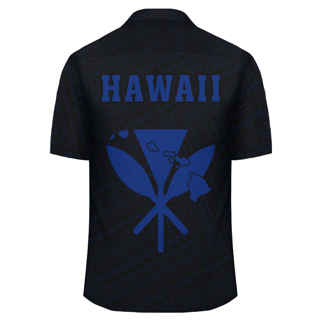 Kakau Polynesian Kanaka Map Hawaii Shirt - Blue - Polynesian Pride