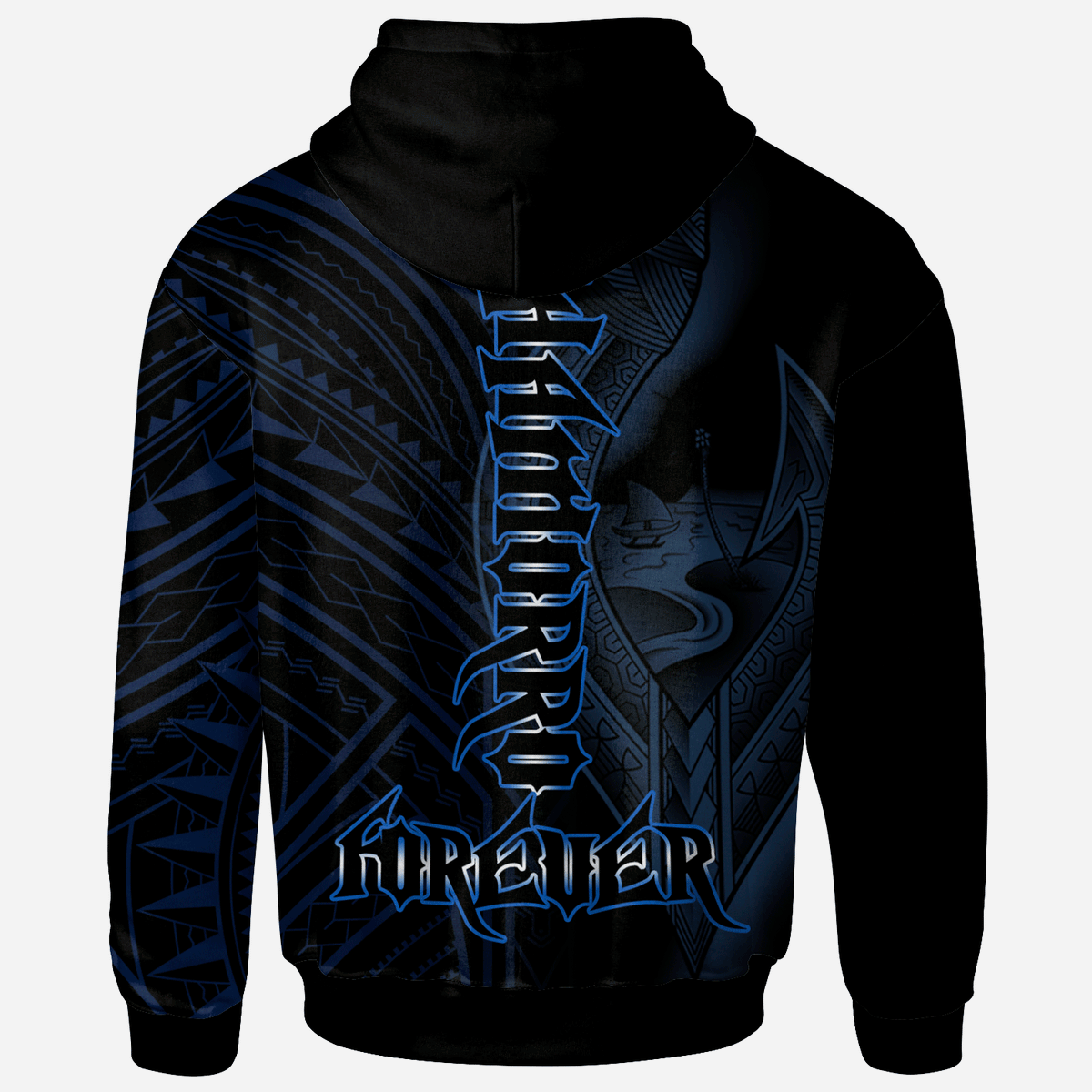 Guam Hoodie Chamorro Forever Blue Color - Polynesian Pride