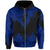 Hawaii Polynesian Hoodie Zip Warrior Ikaika Benjamin Style Blue - Polynesian Pride