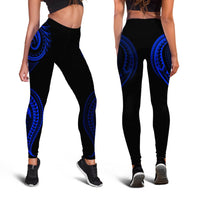 Polynesian Leggings - Polynesian Tattoo Blue Version - Polynesian Pride