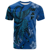 Wallis and Futuna T Shirt Polynesian Phoenix Bird, Fairytales Bird Blue Unisex Blue - Polynesian Pride