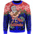 Christmas Sweatshirt 03 - Santa Claus Playing The Ukulele Unisex Blue - Polynesian Pride