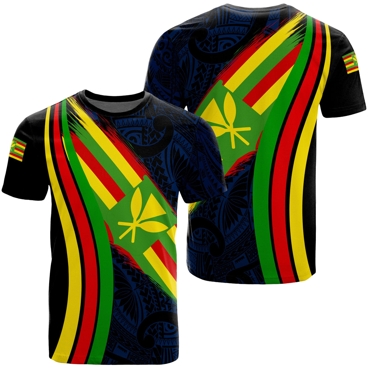 Hawaii Polynesian Unisex Kanaka Flag T Shirt Ten Style - Polynesian Pride