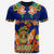 Hawaii All Over T Shirt Aloha Hawaii Tiki Statue (Blue) Unisex Blue - Polynesian Pride