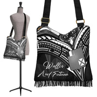 Wallis and Futuna Boho Handbag - Cross Style Boho Handbag One Size Black - Polynesian Pride