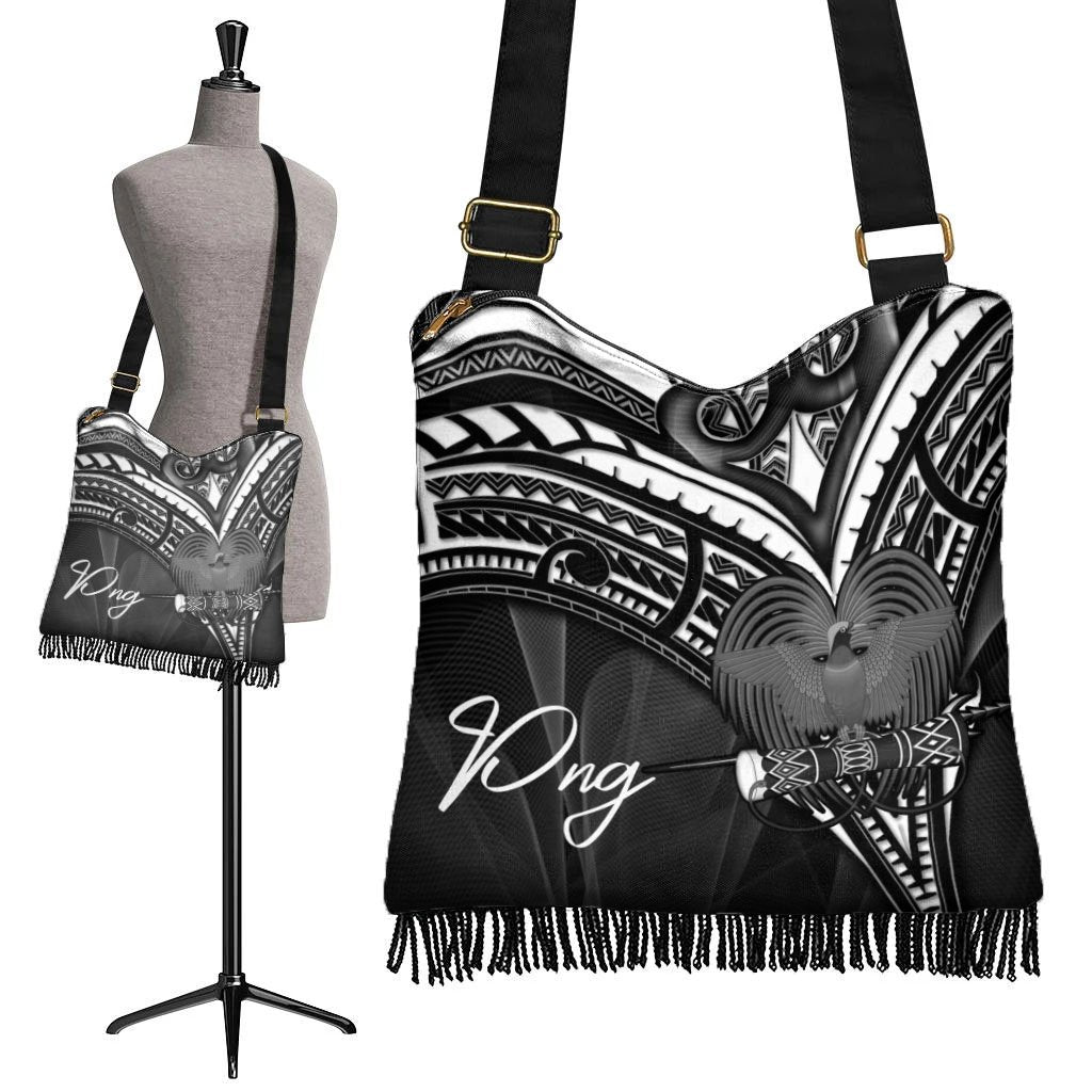 Papua New Guinea Boho Handbag - Cross Style Boho Handbag One Size Black - Polynesian Pride