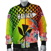 Hawaii Bomber Jacket Hawaiian Tribal Kanaka Maoli Hibiscus LT14 Unisex Reggae - Polynesian Pride