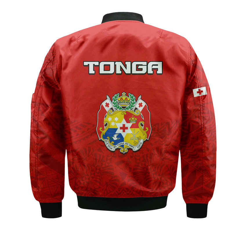 PolynesianPride Tonga Rugby Tongan Kupesi Ngatu Design Bomber Jacket LT9 - Polynesian Pride