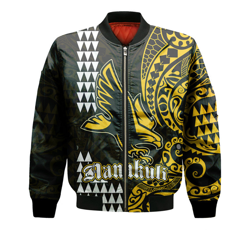 Hawaii Nanakuli High School Bomber Jacket Tribal Kakau LT9 Unisex Yellow - Polynesian Pride