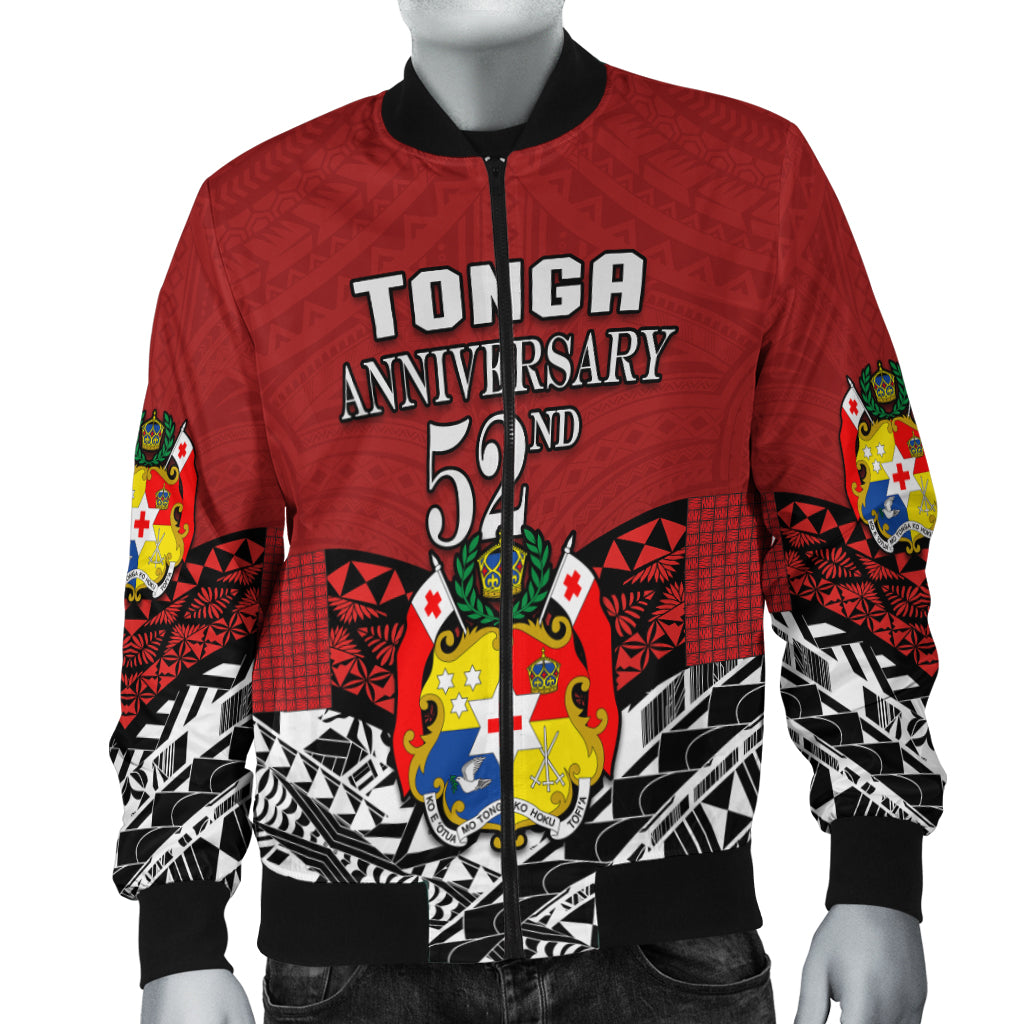 (Custom Personalised) Tonga Bomber Jacket Independence Anniversary Special Version 2022 LT14 Red - Polynesian Pride