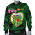 American Samoa Men's Bomber Jacket - The Love Of Blue Crowned Lory Green - Polynesian Pride