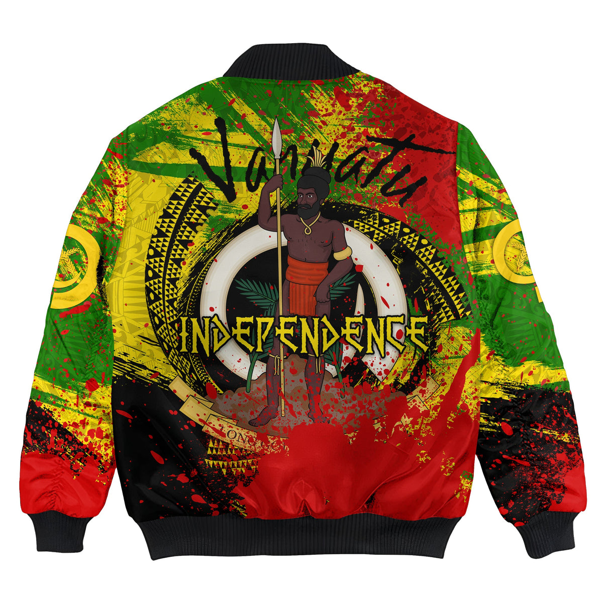 Vanuatu Independence Day Grunge Bomber Jacket LT10 - Polynesian Pride