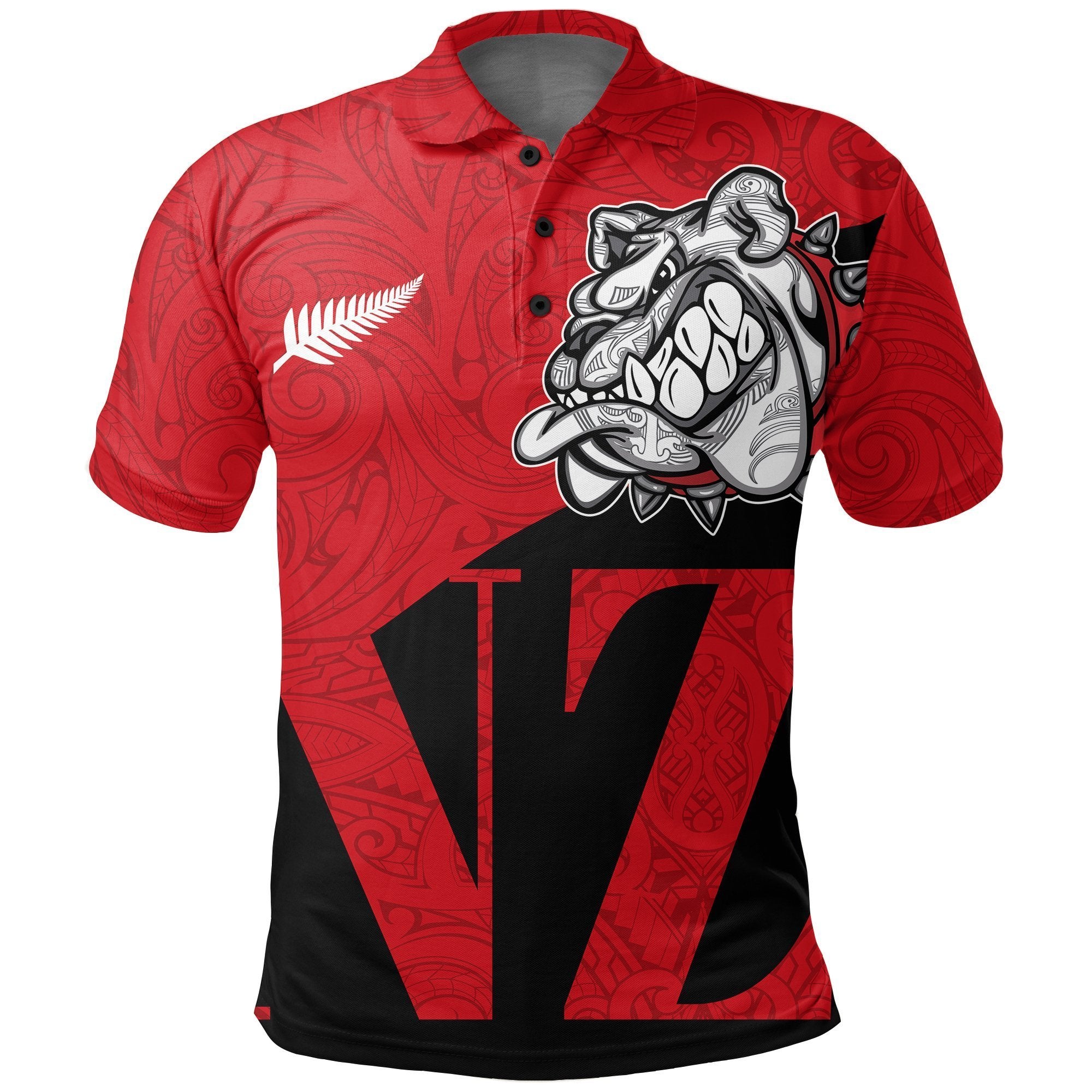 New Zealand Maori Polo Shirt, Maori Bulldog Golf Shirts Unisex Black - Polynesian Pride
