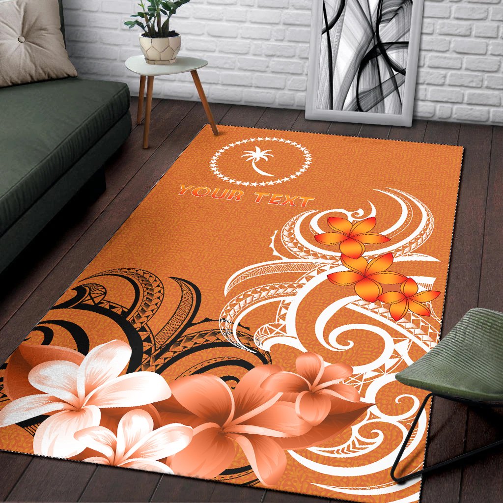 Custom Chuuk Personalised Area Rug - Chuuk Spirit Orange - Polynesian Pride