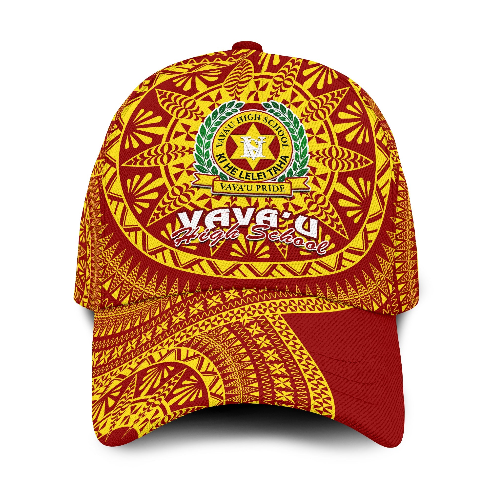 Tonga Vavau High School Classic Cap Tongan Ngatu Pattern Ver.01 LT14 Classic Cap Universal Fit Red - Polynesian Pride