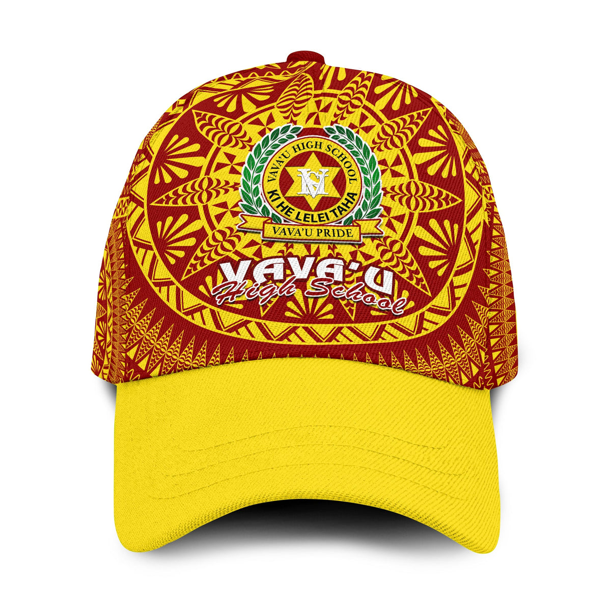 Tonga Vavau High School Classic Cap Tongan Ngatu Pattern Ver.04 LT14 Classic Cap Universal Fit Red - Polynesian Pride