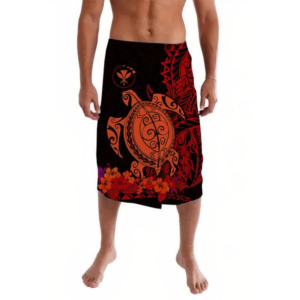 New Caledonia Lavalava Nautilus Red Polynesian Hibiscus LT13