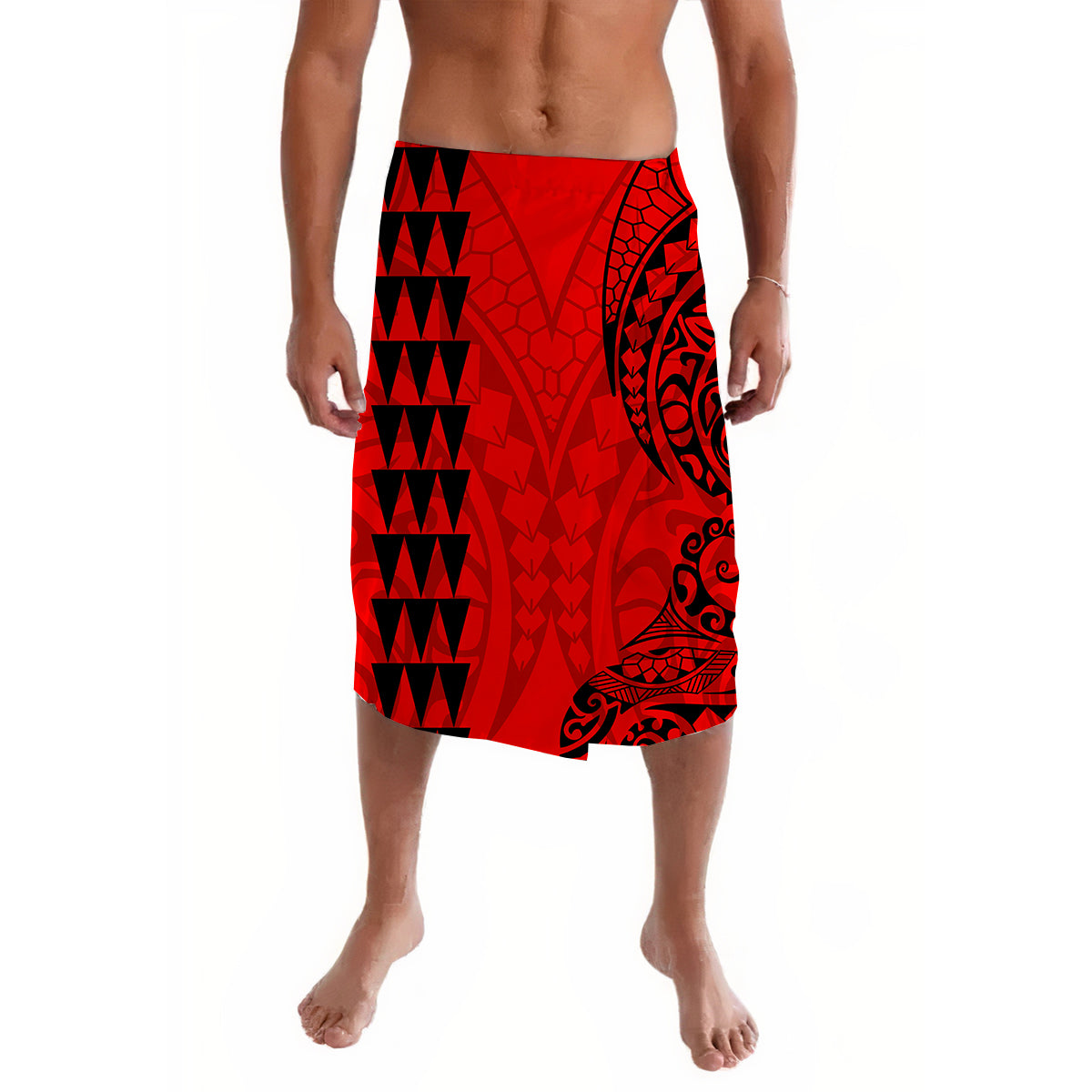Kakau Polynesian Tribal Red Lavalava LT13 Red - Polynesian Pride