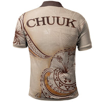 Chuuk Polo Shirt Hibiscus Flowers Vintage Style - Polynesian Pride
