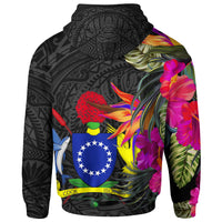 Cook Islands Zip up Hoodie Polynesian Hibiscus Pattern - Polynesian Pride