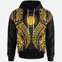 Northern Mariana Islands Hoodie Polynesian Lion Head Gold Style Unisex Gold - Polynesian Pride