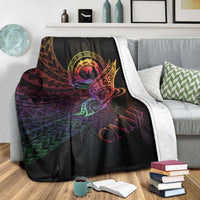 Northern Mariana Islands Premium Blanket - Butterfly Polynesian Style - Polynesian Pride