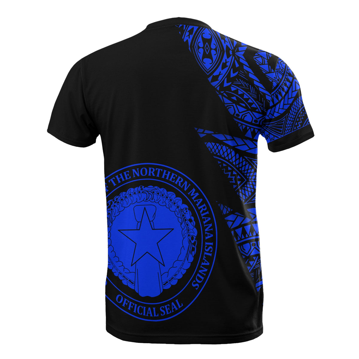 Northern Mariana Islands Custom T Shirt Micronesian Pattern Blue Style - Polynesian Pride