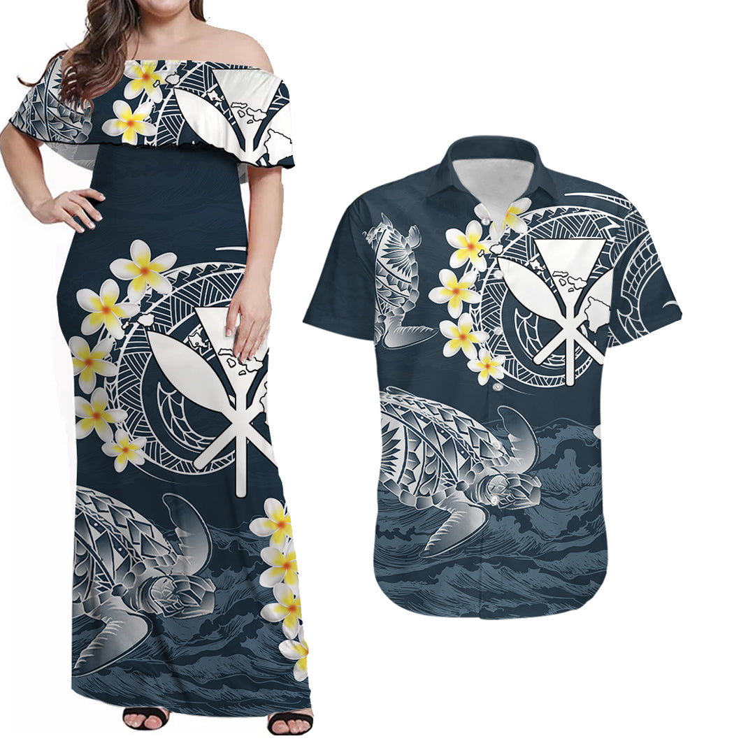 Polynesian Hawaiian Kanaka Maoli Matching Dress and Hawaiian Shirt No.5 LT6 Art - Polynesian Pride