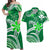 Custom Polynesian Matching Hawaiian Outfits For Couples Hawaii Flowers Wave Green LT13 Green - Polynesian Pride