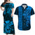 Custom Hawaii Matching Hawaiian Shirt and Dress Kakau Kanaka Maoli Combine Polynesian Shark Ver.03 LT14 Blue - Polynesian Pride